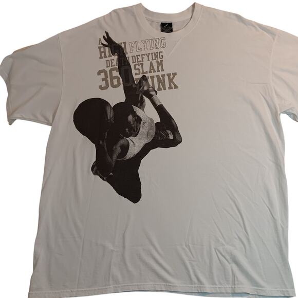 Nike Air Jordan Vintage Flight Tee Mens XXL Vtg White 360 Slam Dunk Basketball - Picture 2 of 10
